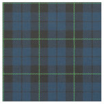 Blue Plaid fabric with green stripe print