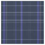 Blue Plaid Fabric With Purple And Brown Stripes