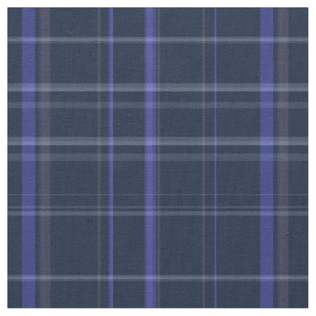 Blue Plaid Fabric With Purple And Brown Stripes (Close Up)
