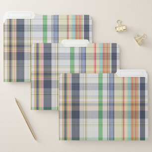 Blue Plaid File Folder