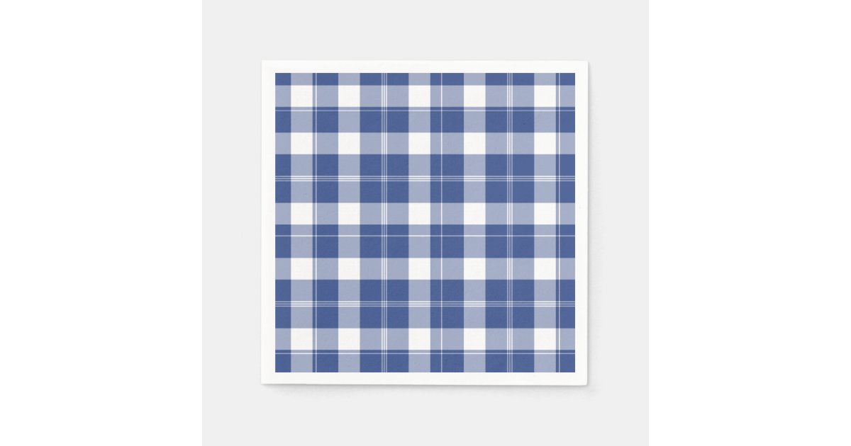 Blue Plaid For Hanukkah Holiday Paper Napkins Zazzle