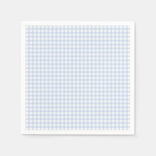 Blue Plaid Gingham Baby Shower Napkins