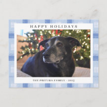 Blue Plaid Holiday Photo