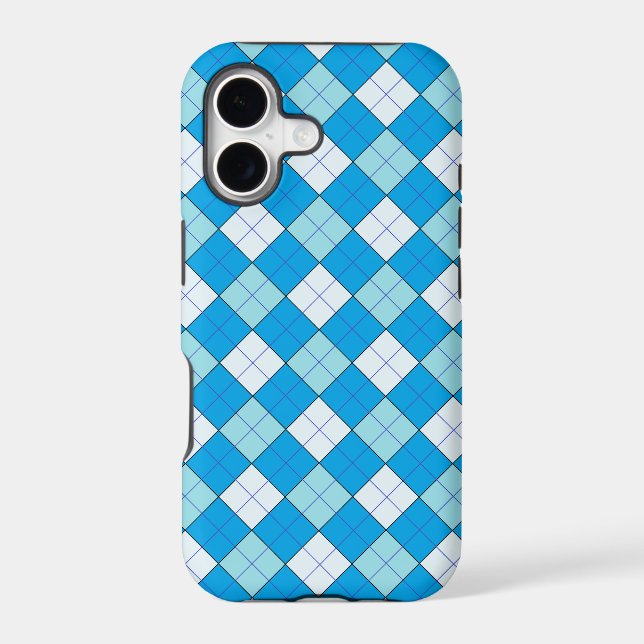 Blue Plaid Iphone Case (Back)