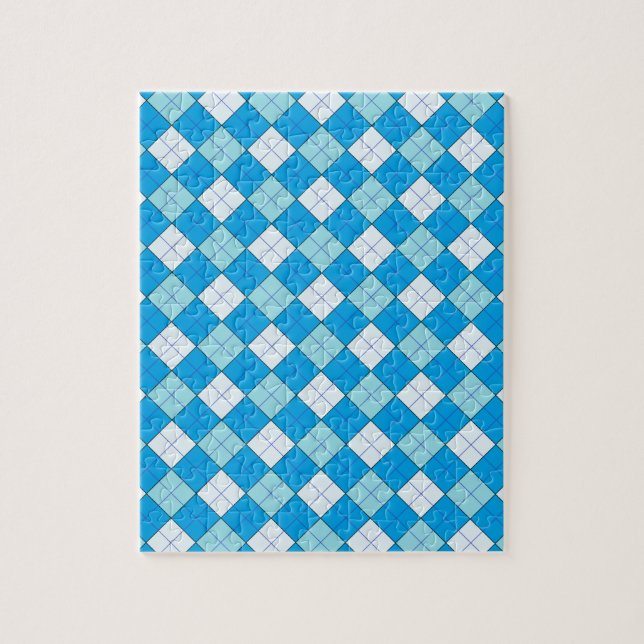 Blue Plaid Jigsaw Puzzle (Vertical)