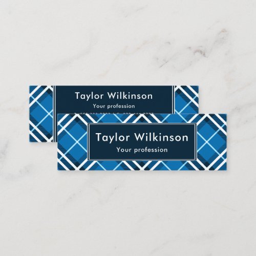 Blue Plaid Mini Business Card