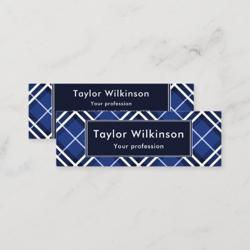 Blue Plaid Mini Business Card