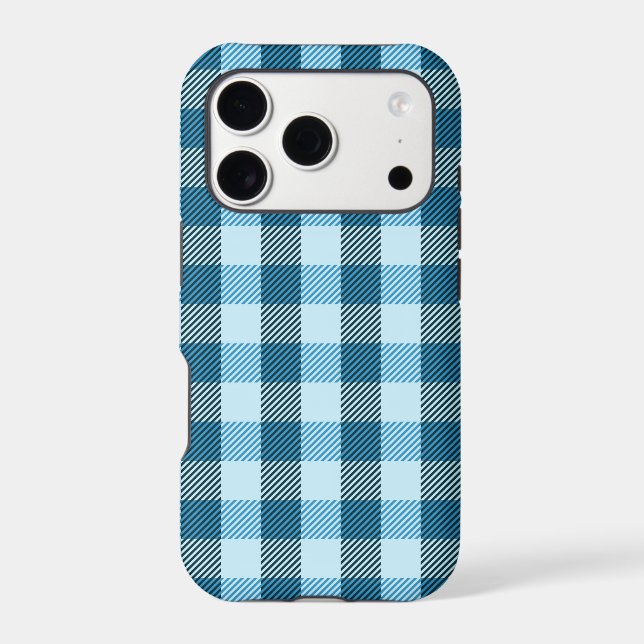 Blue Plaid Modern Simple Iphone Case (Back)