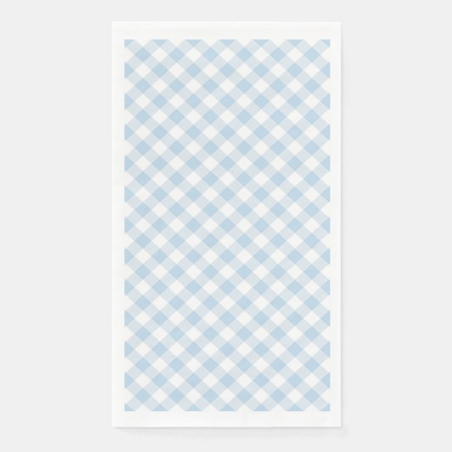 Blue Plaid Paper Guest Towels (Front)