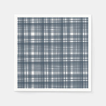 Blue Plaid Paper Napkins | Coordinated Party Set