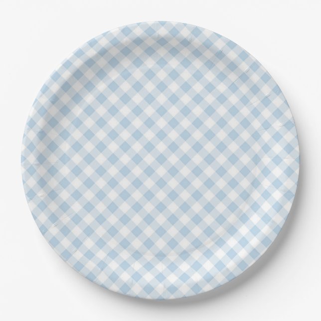 Blue Plaid Paper Plates (Front)