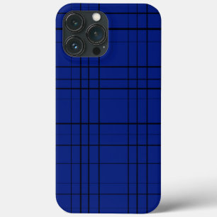 Blue plaid pattern iPhone 13 pro max case