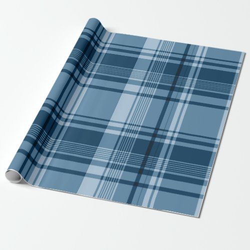 Blue Plaid Pattern Wrapping Paper