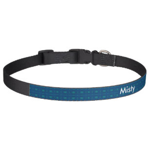 Blue Plaid Personalized Dog Collar