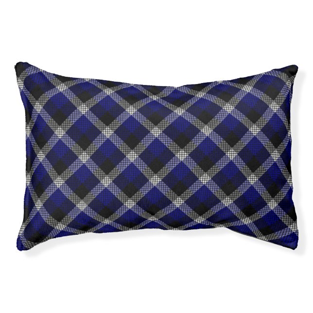 Blue Plaid Pet Bed (Front)