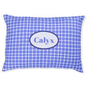 Blue Plaid Pet Bed