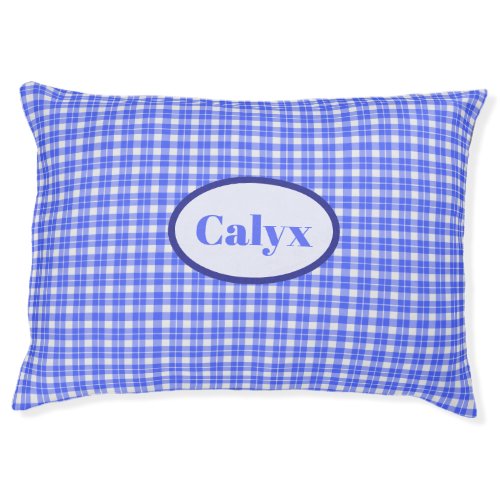 Blue Plaid Pet Bed