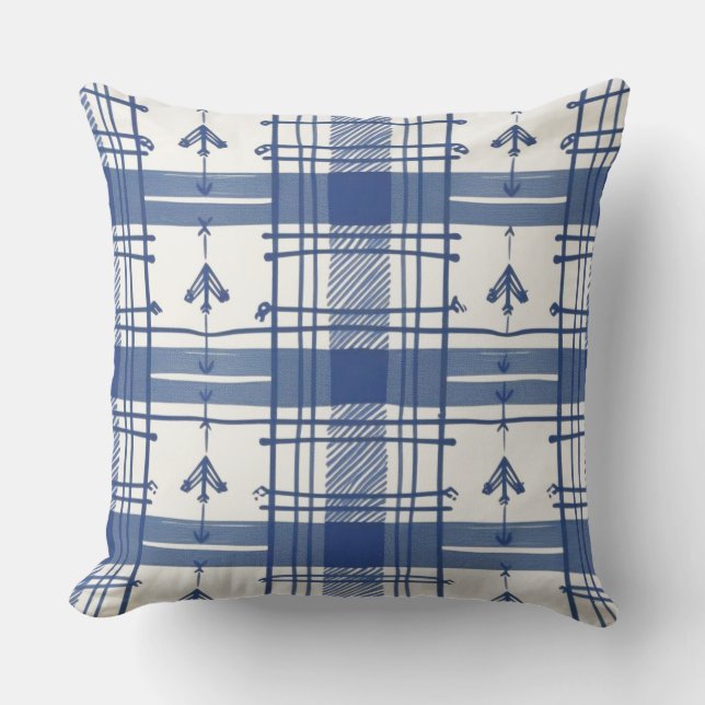 Blue Plaid pillow (Front)