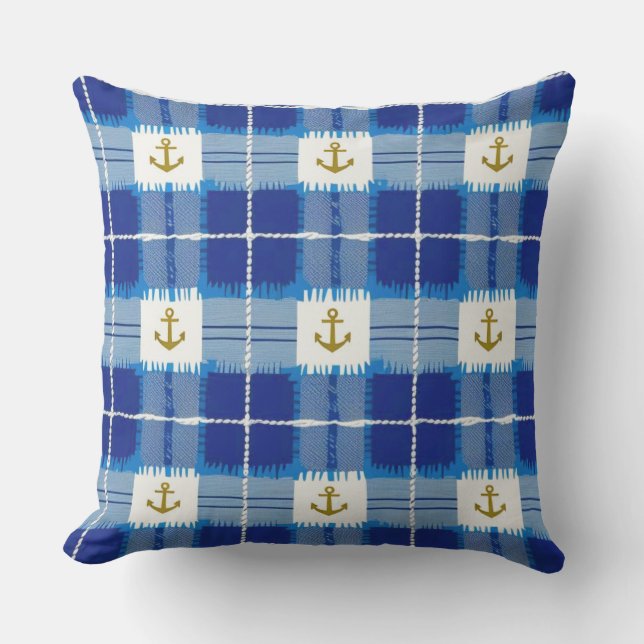 Blue Plaid pillow (Front)