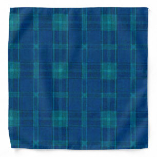 Blue Plaid Print Bandana