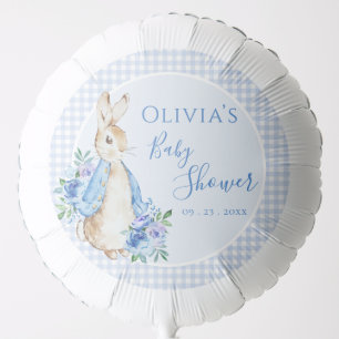 Blue Plaid Rabbit  Balloon