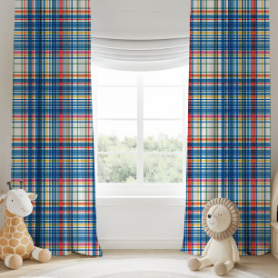 Blue Plaid Rainy Day Parade Collection Blackout Curtains