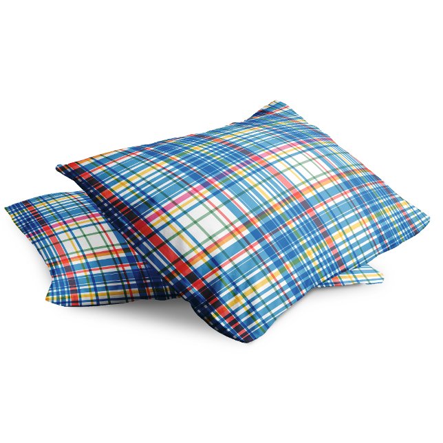 Blue Plaid Rainy Day Parade Collection Pillow Case (Creator Uploaded)