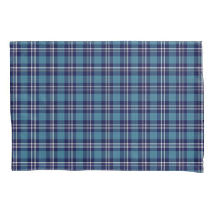 Blue Plaid Scottish St Andrews District Tartan Pillow Case