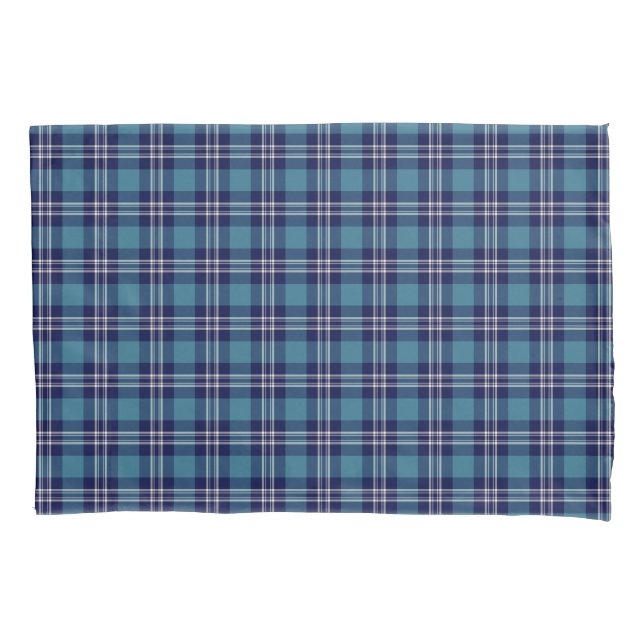 Blue Plaid Scottish St Andrews District Tartan Pillow Case (Front)