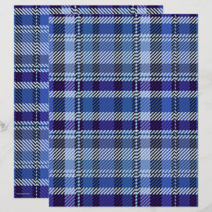 Blue Plaid Scrapbook Paper 2-Sided Page
