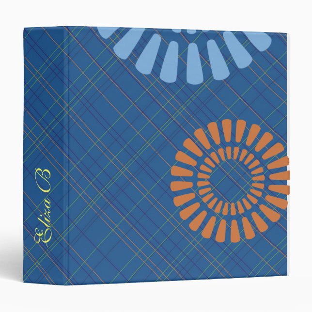 Blue Plaid Scrapbook Photo Album Binder (Front/Spine)