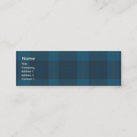 Blue Plaid - Skinny Mini Business Card
