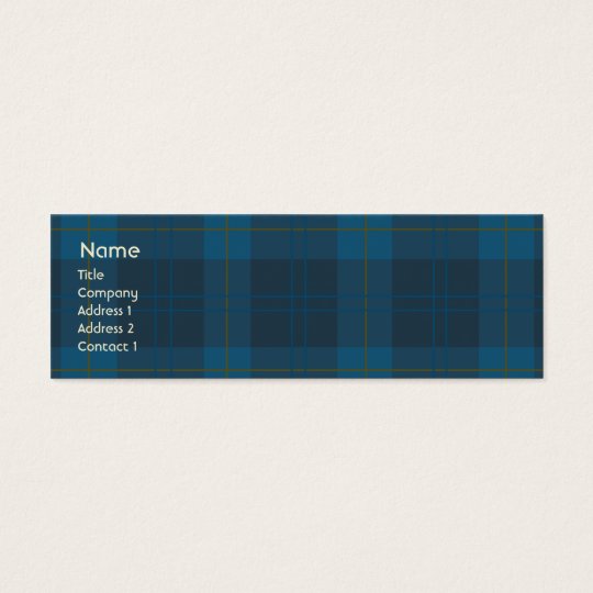 Blue Plaid - Skinny Mini Business Card