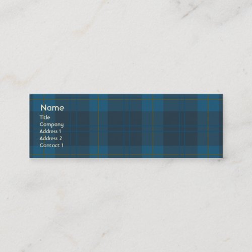 Blue Plaid - Skinny Business Cards
