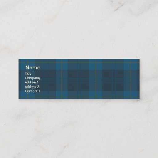 Customizable Blue Plaid - Skinny Business Cards