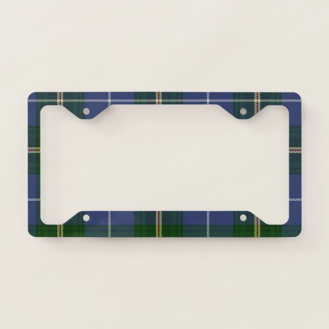 Blue Plaid Tartan License Plate Frame (Front)