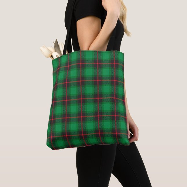 Blue Plaid Tartan Scottish Green Red Cool Tote Bag (Close Up)