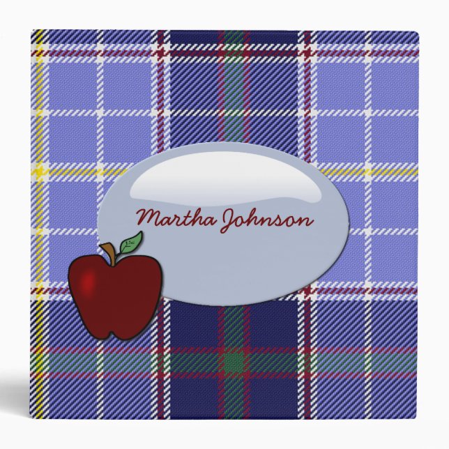 Blue Plaid Teacher's Class Planner Binder (Front)