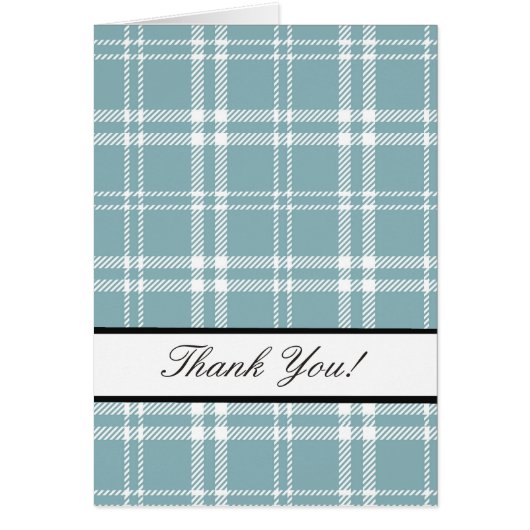 Blue Plaid Thank You Cards (Front)