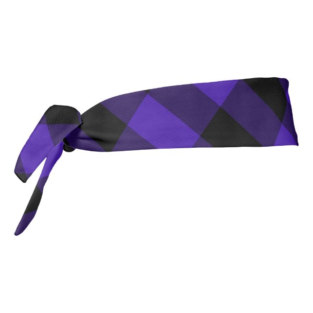 Blue Plaid Tie Headband (Rotate 270)