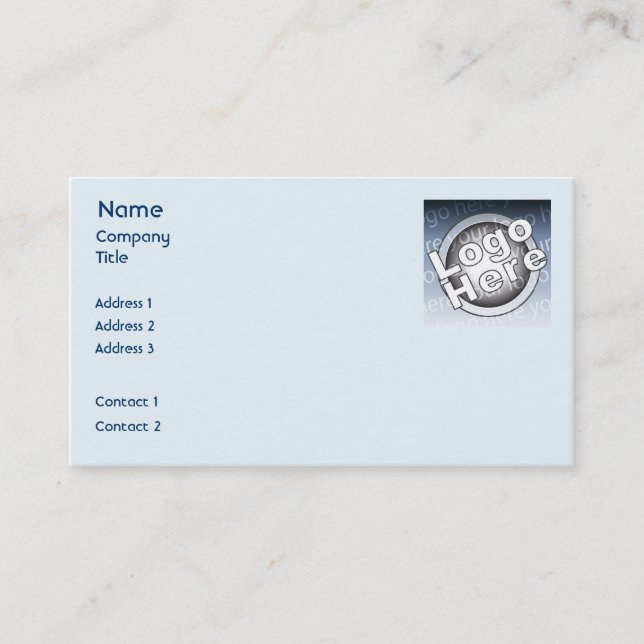Blue Plain Business Card (Front)