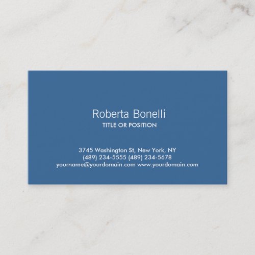 Blue Plain Contemporary Business Card