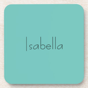 Blue Plain Creative Modern Name Minimalist Beverage Coaster