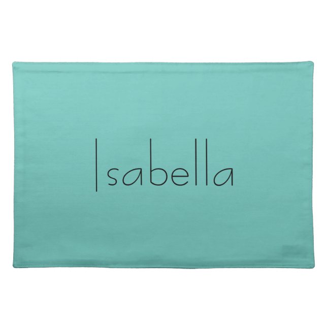 Blue Plain Creative Modern Name Minimalist Cloth Placemat (Front)
