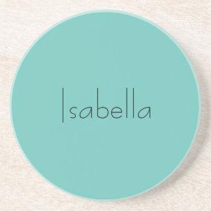 Blue Plain Creative Modern Name Minimalist Coaster