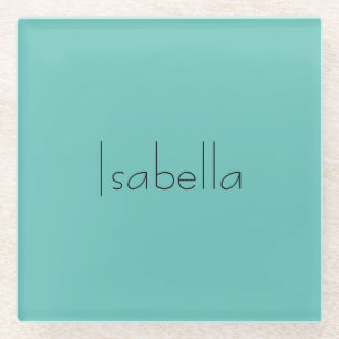 Blue Plain Creative Modern Name Minimalist Glass Coaster