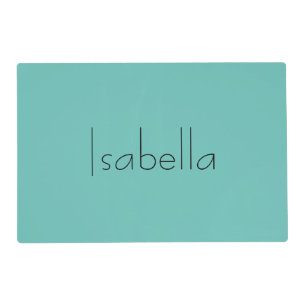 Blue Plain Creative Modern Name Minimalist Placemat