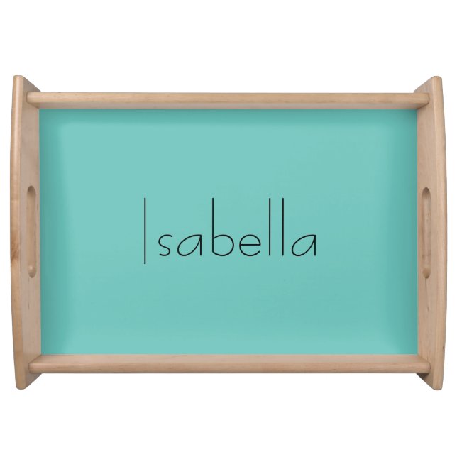 Blue Plain Creative Modern Name Minimalist Serving Tray (Front)