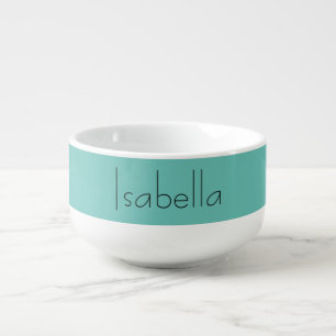 Blue Plain Creative Modern Name Minimalist Soup Mug