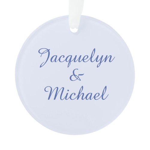 Blue Plain Elegant Modern Calligraphy Name Ornament